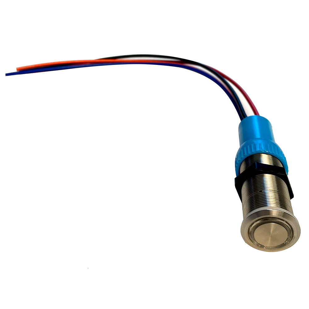 Bluewater 19mm Push Button Switch OffOn Momentary Contact BlueRed LED 4 Lead 905721134