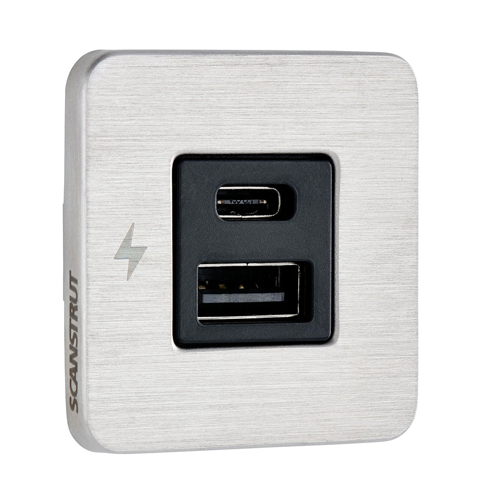 Scanstrut TILE USBAUSBC Interior Charging Socket 1224V Stainless Steel Bezel SCTILE11