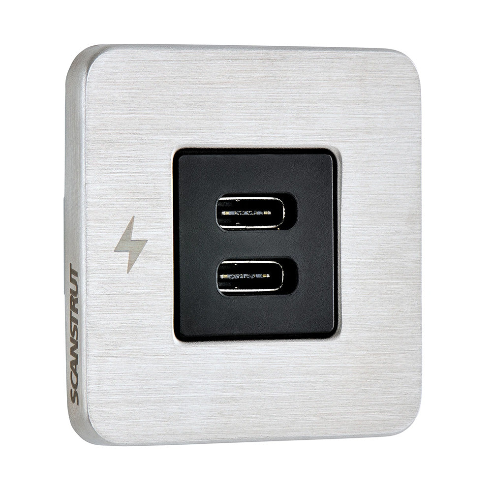 Scanstrut TILE USBC Interior Charging Socket 1224V Stainless Steel Bezel SCTILE21