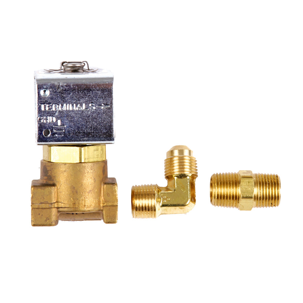 Trident Marine LowPressure Brass Solenoid ShutOff Valve 14 Ports 2 Brass Connection Fittings 130077082KIT
