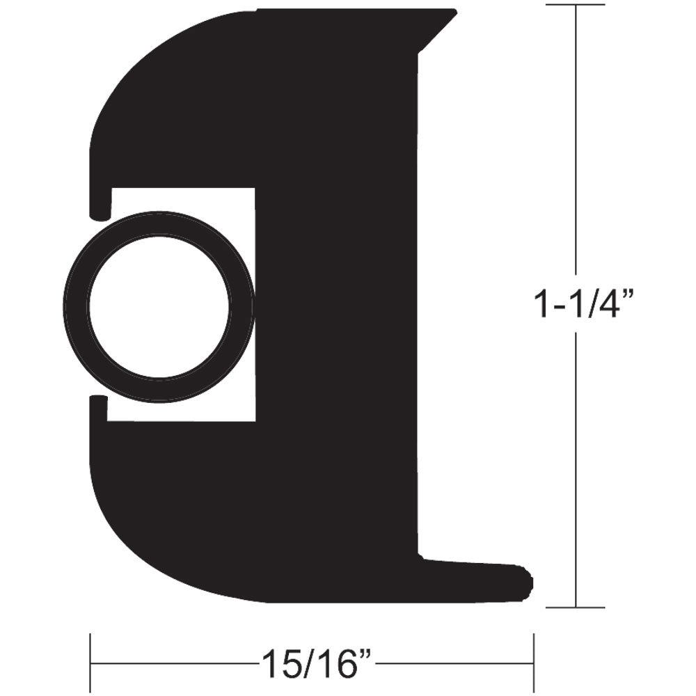 TACO Flex Vinyl Rub Rail Kit Black wBlack Insert 50 114 V113447BBK502