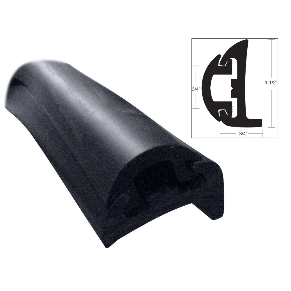 TACO SemiRigid Rub Rail Kit Black wBlack Insert 50 V119795BBK50D2