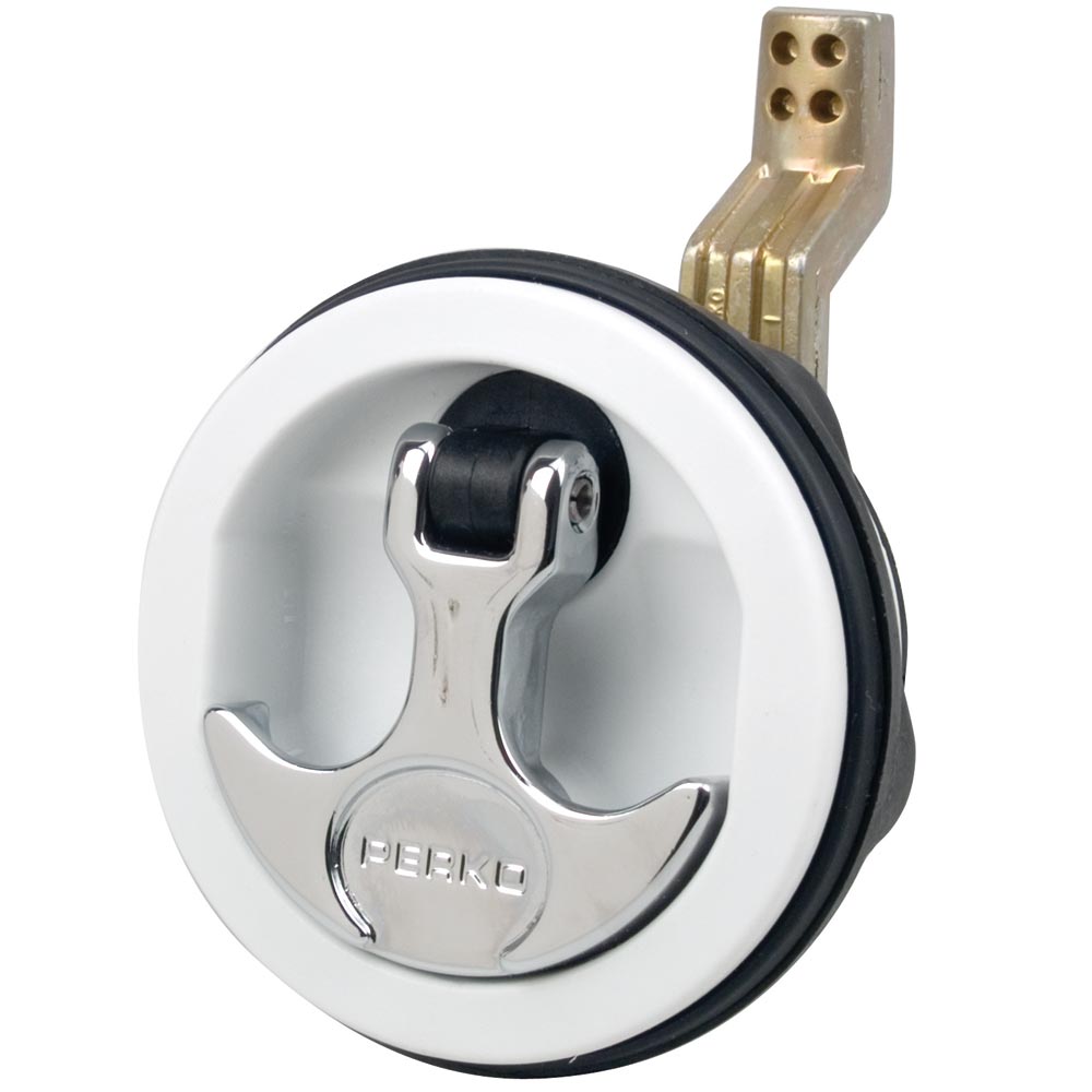Perko Flush Latch Surface Mount Offset Cam Bar 25 Hole White 1092DP1WHT
