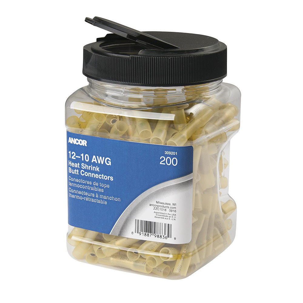 Ancor 1210 AWG Heat Shrink Butt Connector 200Pieces Jar 309201