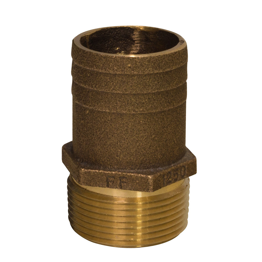 GROCO 112 NPT x 134 Bronze Full Flow Pipe to Hose Straight Fitting FF1500