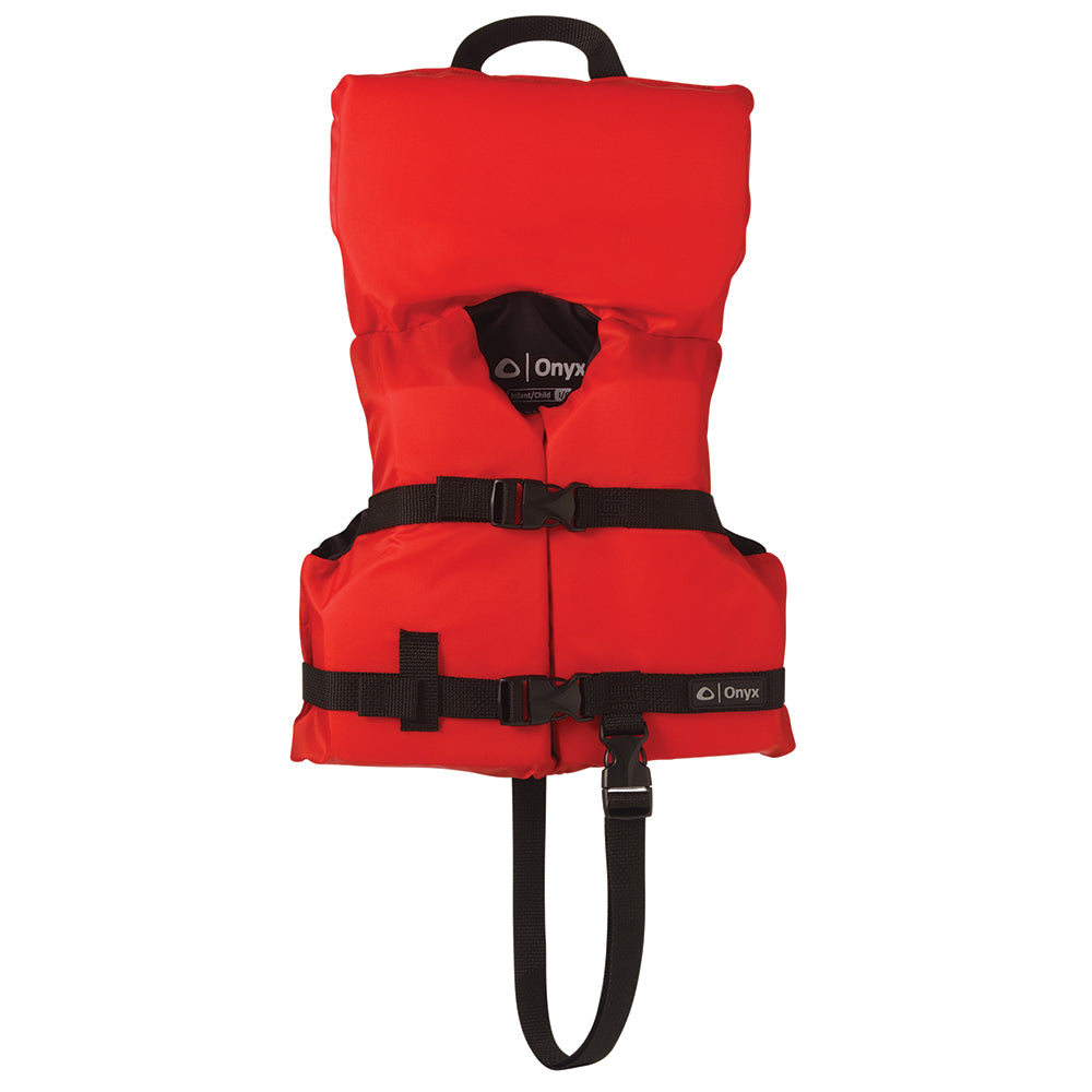 Onyx Nylon General Purpose Life Jacket InfantChild Under 50lbs Red 10300010000012