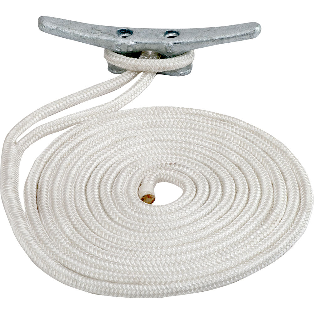 SeaDog Double Braided Nylon Dock Line 12 x 15 White 302112015WH1