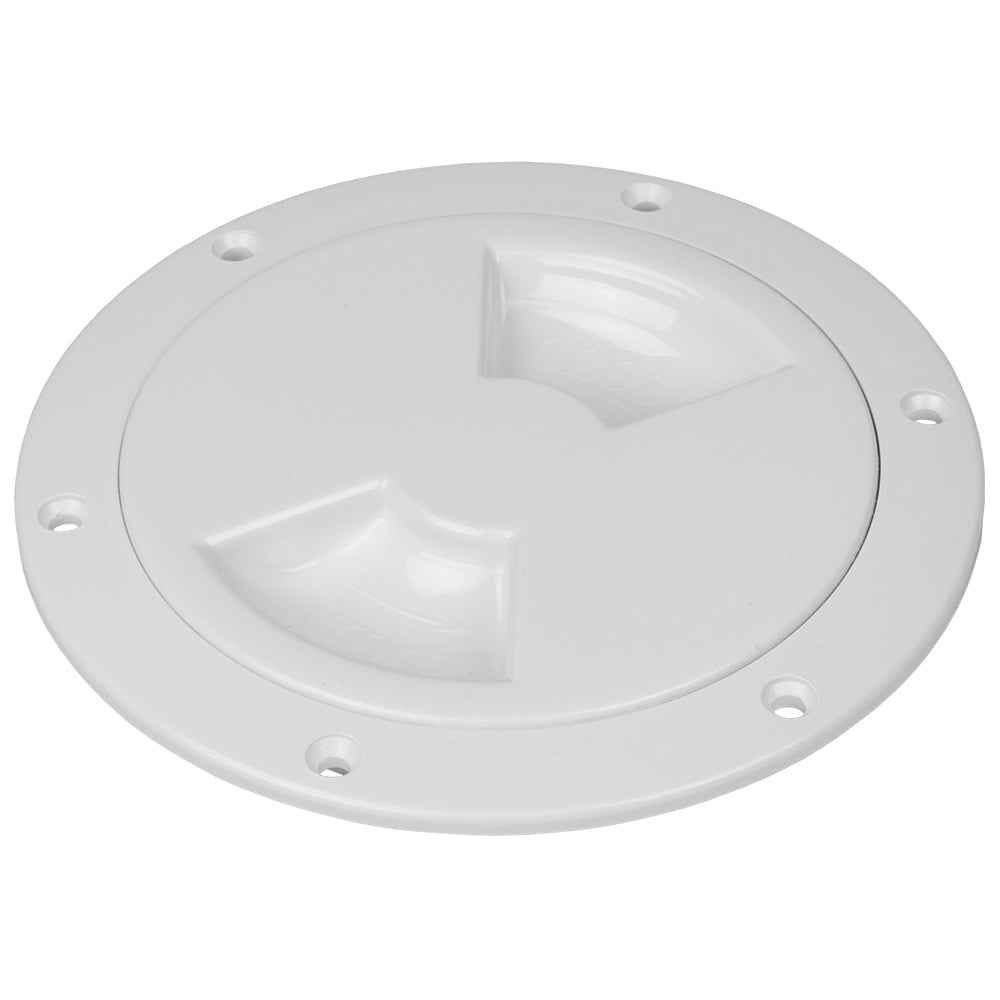 SeaDog QuarterTurn Smooth Deck Plate wInternal Collar White 4 3363401