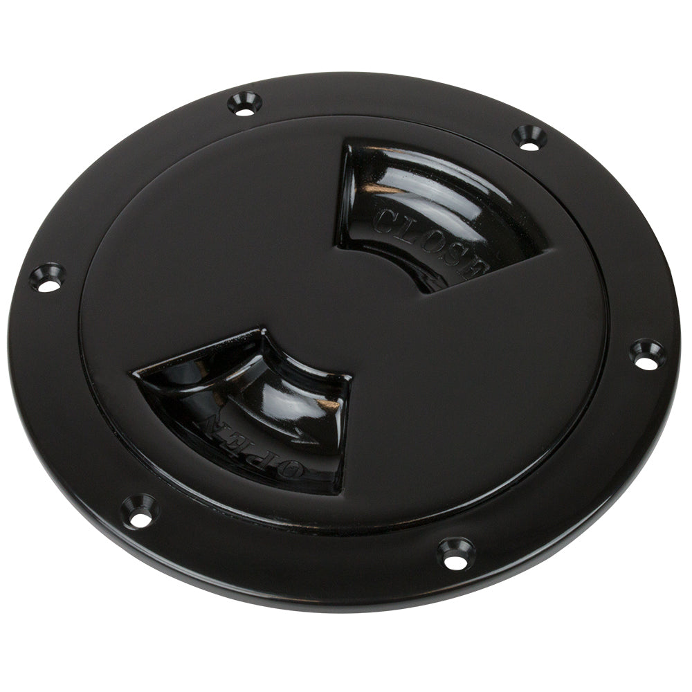 SeaDog QuarterTurn Smooth Deck Plate wInternal Collar Black 8 3363851