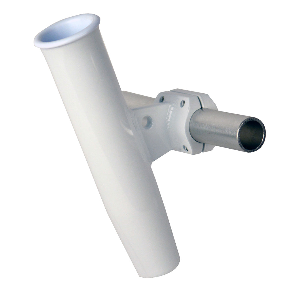 CE Smith Aluminum Horizontal ClampOn Rod Holder 166 OD White Powder Coated wSleeve 53721
