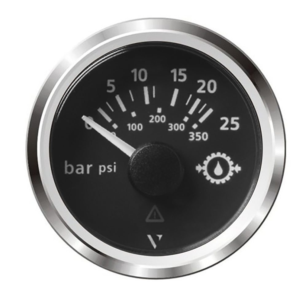 Veratron 52MM 2116 ViewLine Transmission Oil Pressure 25 Bar350 PSI Black Dial Chrome Triangular Bezel A2C59514137