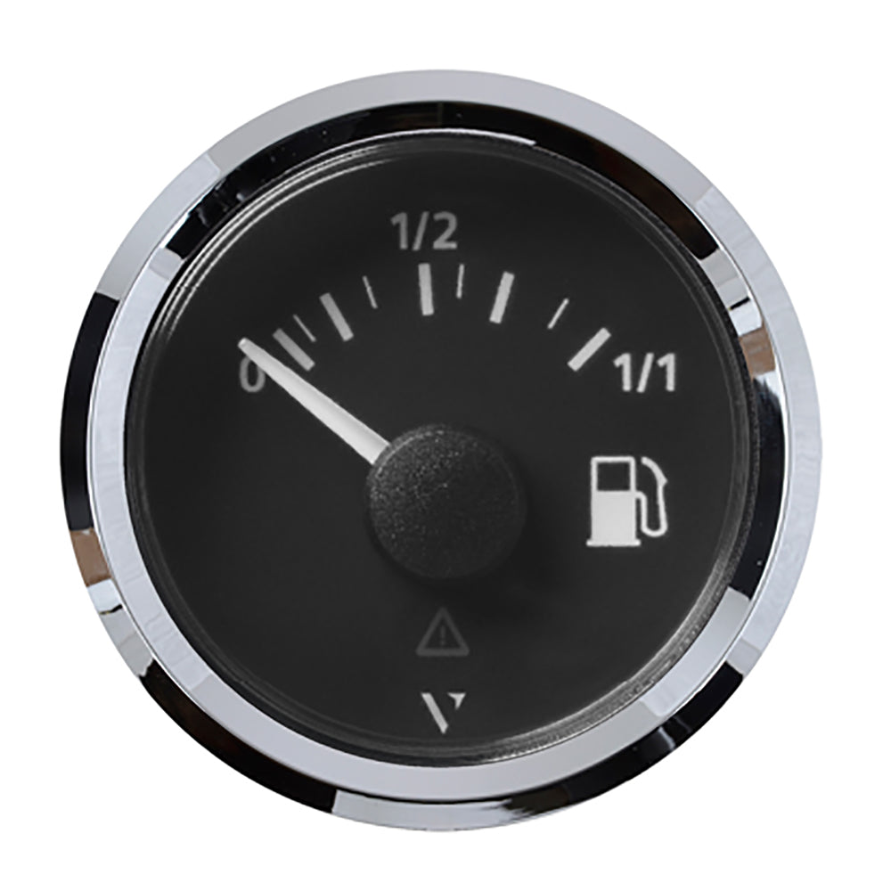 Veratron 52MM 2116 ViewLine Fuel Level Gauge 011 3180 OHM Black Dial Chrome Triangular Bezel A2C59514083