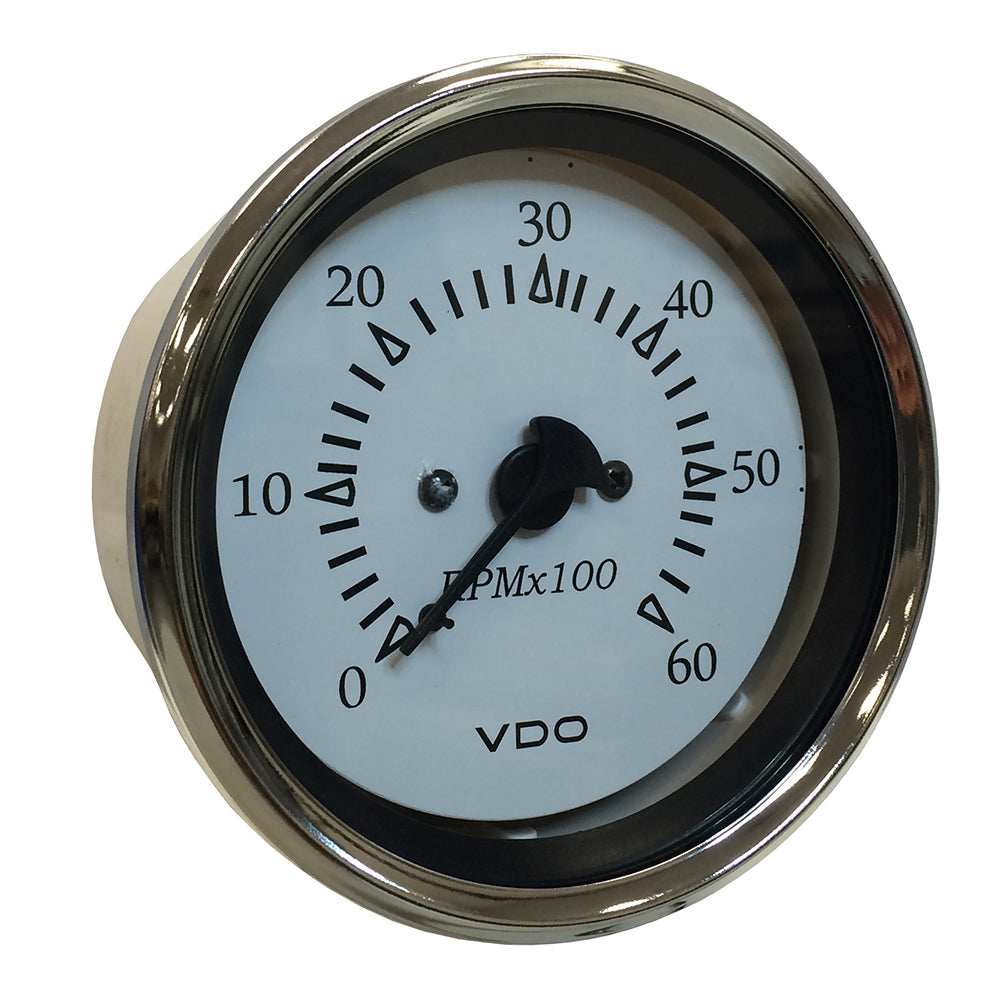 VDO Cockpit Marine 85MM 338 Sterndrive Tachometer White DialChrome Bezel 33315274