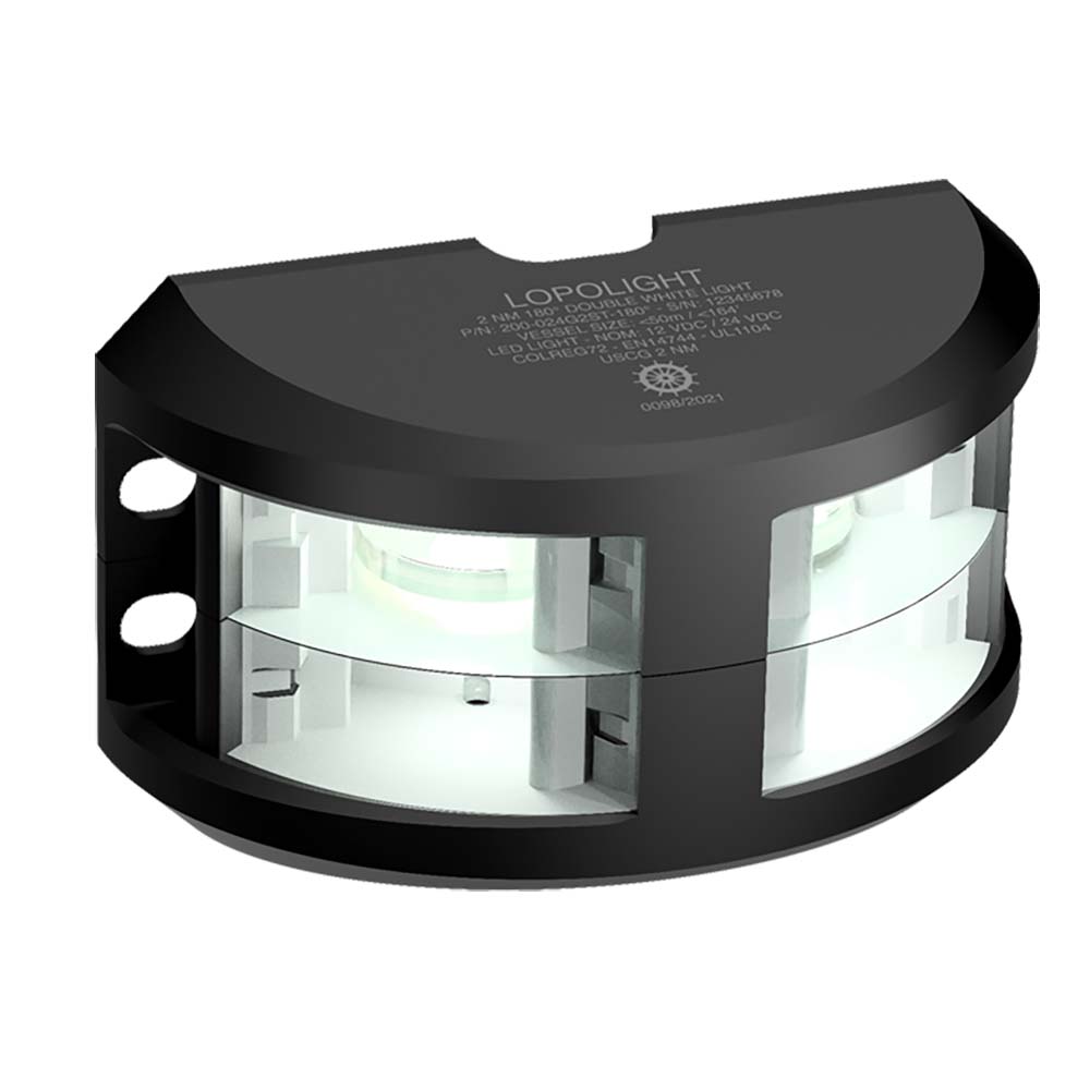 Lopolight Series 200024 Double Stacked Navigation Light 2NM Vertical Mount White Black Housing 200024G2STB