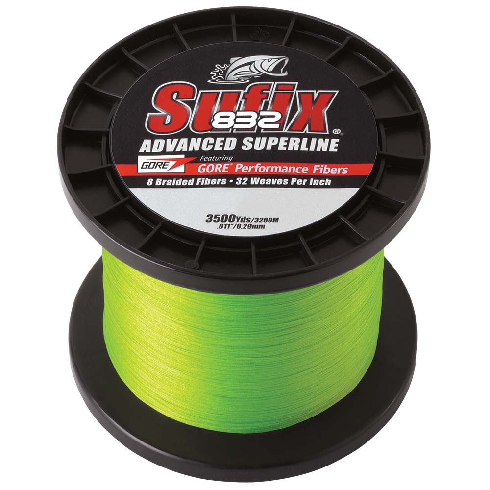 Sufix 832 Advanced Superline Braid 10lb Neon Green 3500 yds 660410L