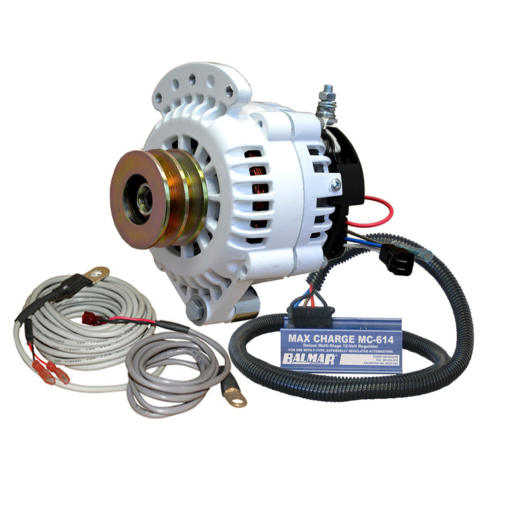 Balmar Alternator 120 AMP 12V 12 Single Foot Spindle Mount Dual Vee Pulley Regulator Temp Sensor 621VUPMC120DV