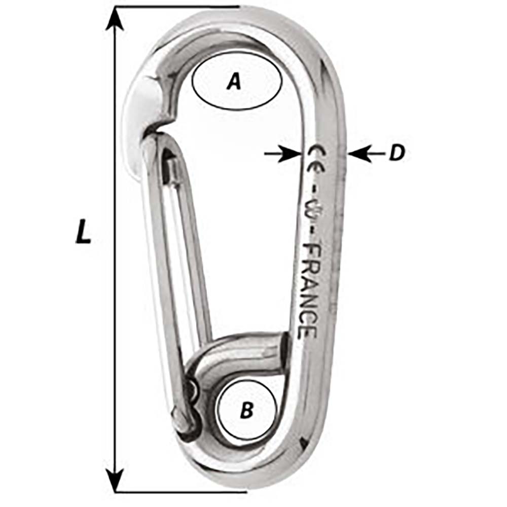 Wichard Symmetric Carbine Hook Length 80mm 516 02315