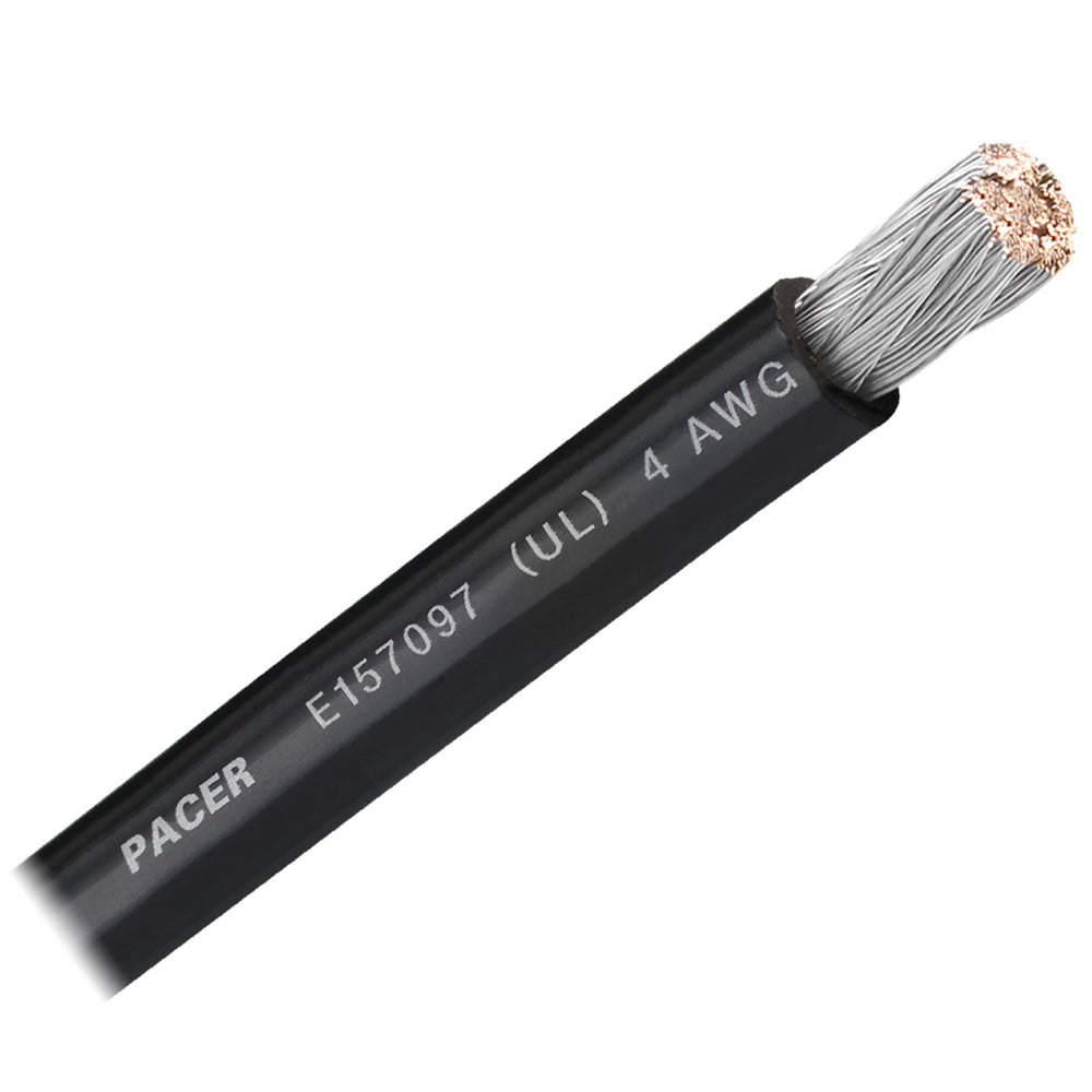 Pacer Black 4 AWG Battery Cable Sold By The Foot WUL4BKFT