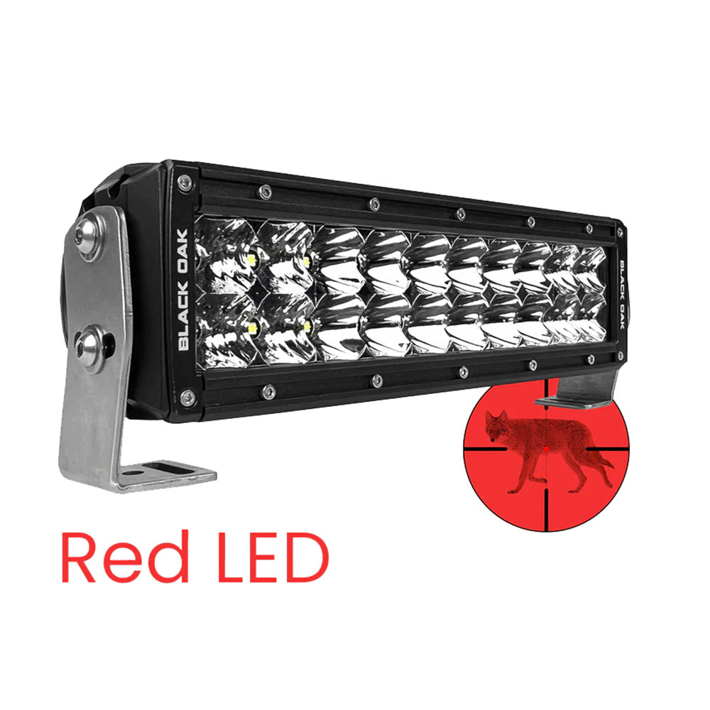 Black Oak 10 Red LED Predator Hunting Light Bar Combo Optics Black Housing Pro Series 30 10RD3OS
