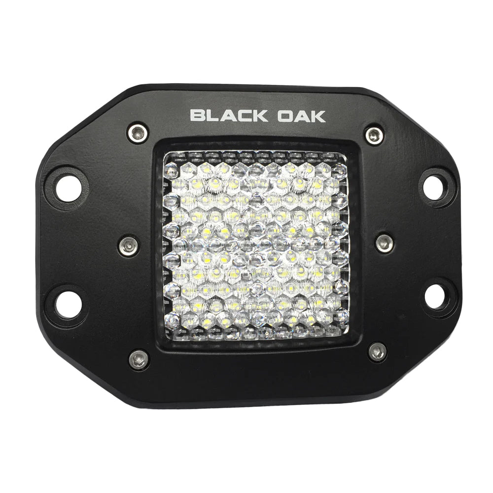 Black Oak 2 Flush Mount LED Pod Light Diffused Optics Black Housing Pro Series 30 2DFPOD10CR