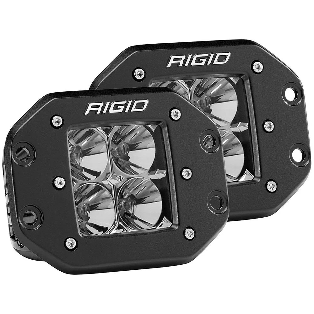 RIGID Industries DSeries PRO Flood Flush Mount Black Light Pair 212113