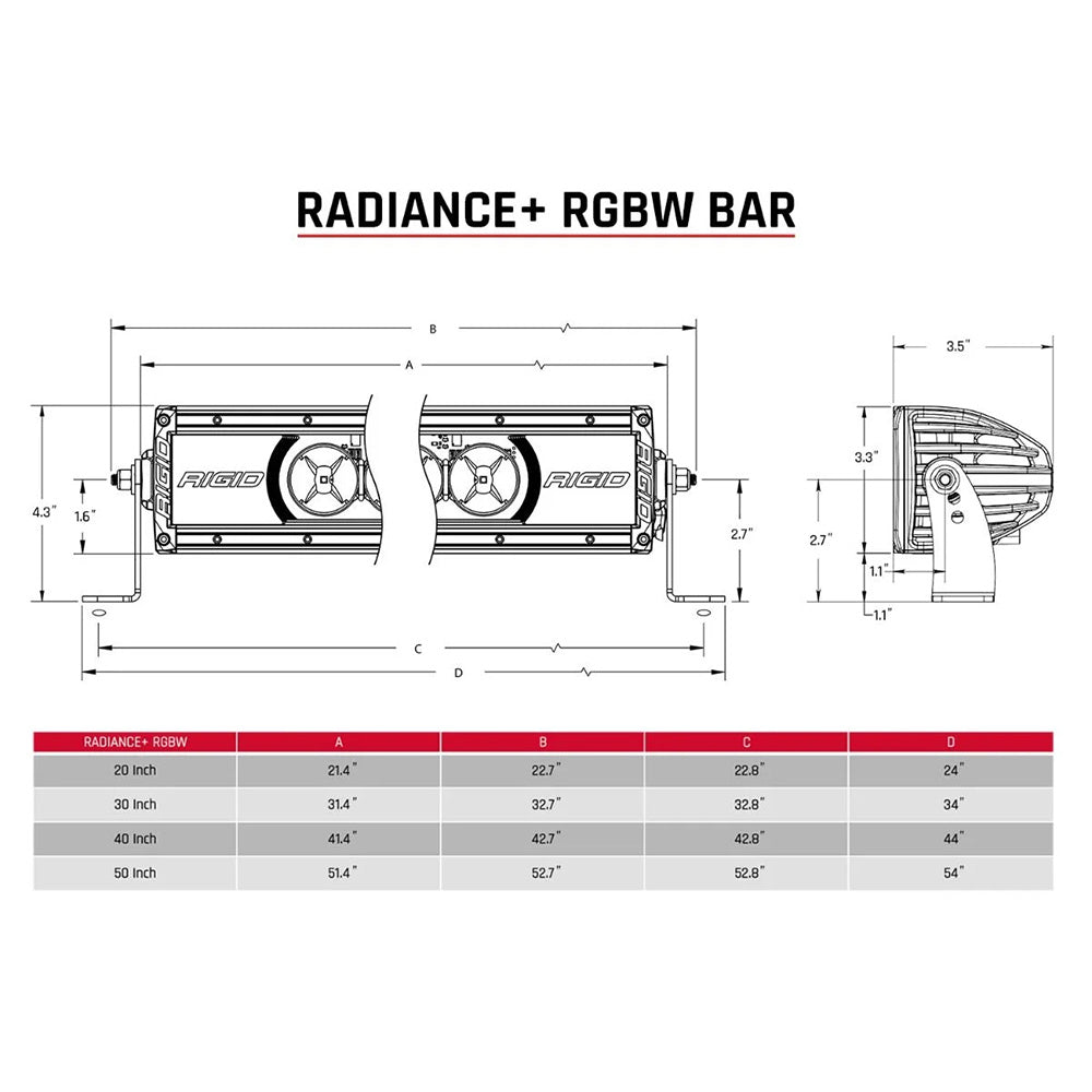 RIGID Industries Radiance  50 Light Bar  RGBW 250053