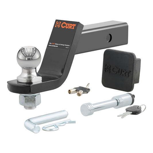 CURT Towing Starter Kit w2 Ball  2 Shank  7500 lbs  4 Drop 45554