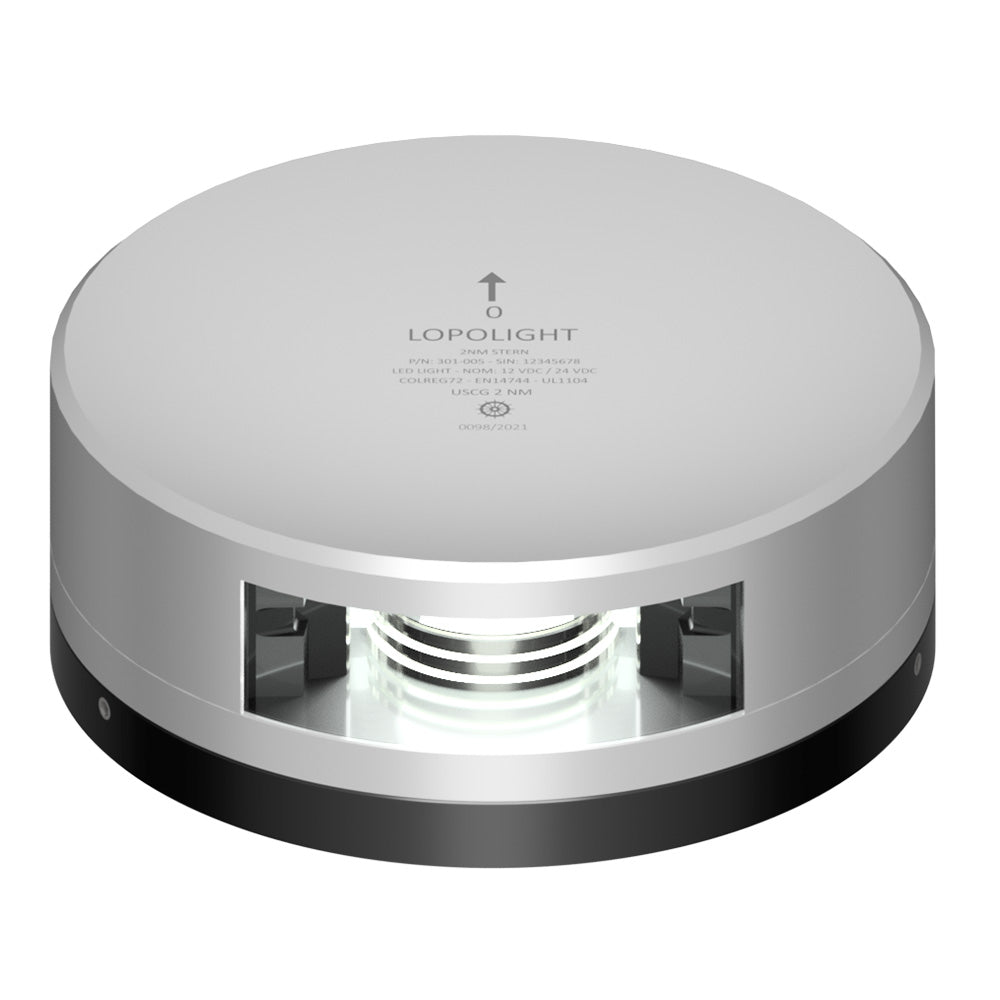 Lopolight Stern Light  2NM  Silver Housing wFB Base 301005FB