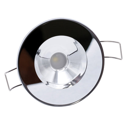 Lumitec Illusion Flush Mount LED Down Light  Warm White  Dimming  White Housing  Mirrored Housing 117149