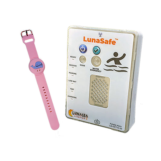 Lunasea Water Activated RF Transmitter wRechargeable Alarm Receiver  Pink LLB64PK02K2