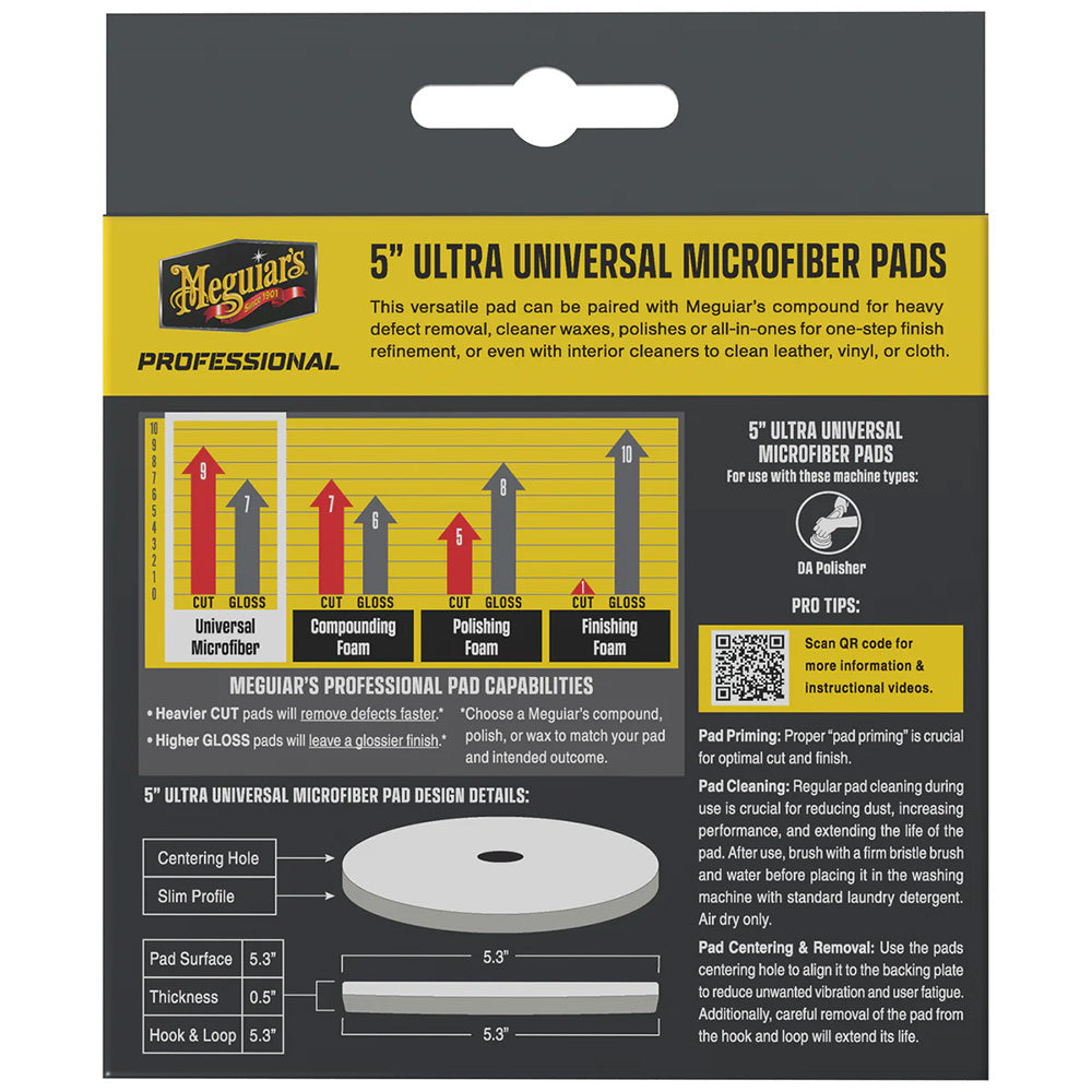 Meguiars Professional 5 Ultra Universal Microfiber Pads 2Pack M5MFP2