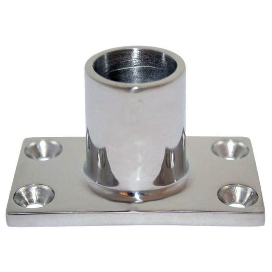 Whitecap 1 OD 90 Degree Rectangle Base SS Rail Fitting 6141C