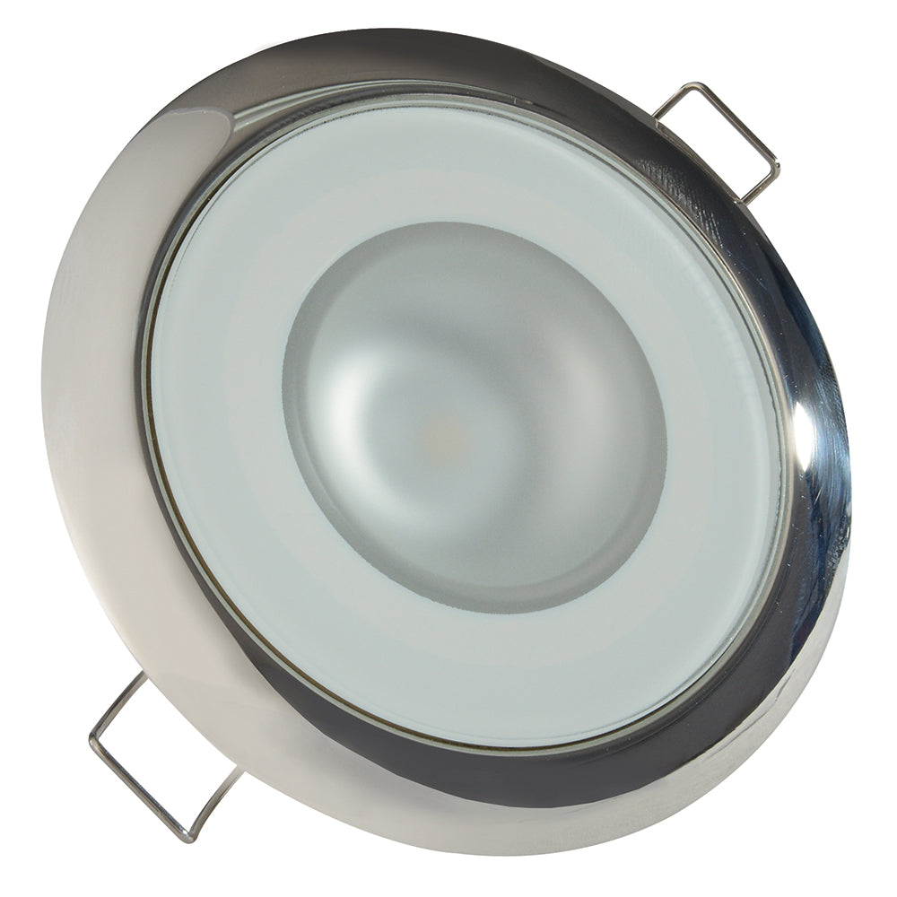 Lumitec Mirage  Flush Mount Down Light  Glass FinishPolished SS Bezel  3Color RedBlue NonDimming wWhite Dimming 113118