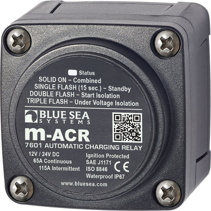 Blue Sea 7601 DC Mini ACR Automatic Charging Relay  65 Amp 7601
