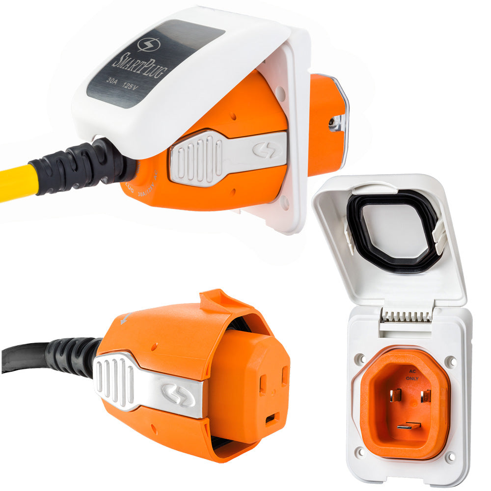 SmartPlug 30 AMP Inlet  Female Cord Connector Combo  White B30ASSYPW