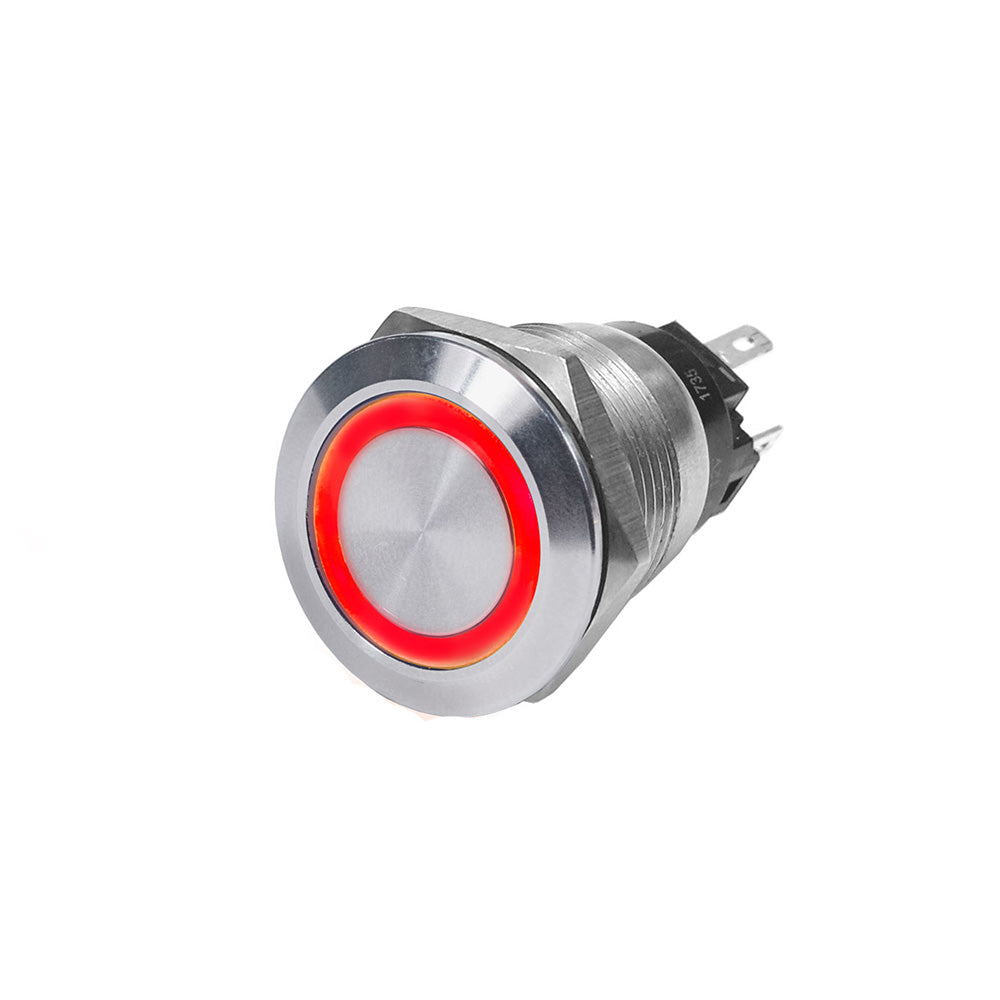 Blue Sea 4162 SS Push Button Switch  OffOn  Red  10A 4162