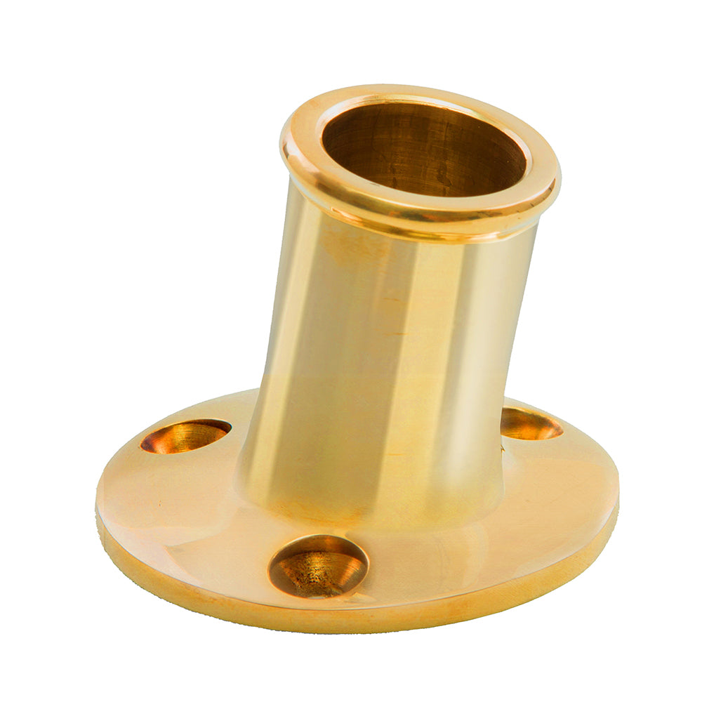 Whitecap TopMounted Flag Pole Socket Polished Brass  34 ID S5001B