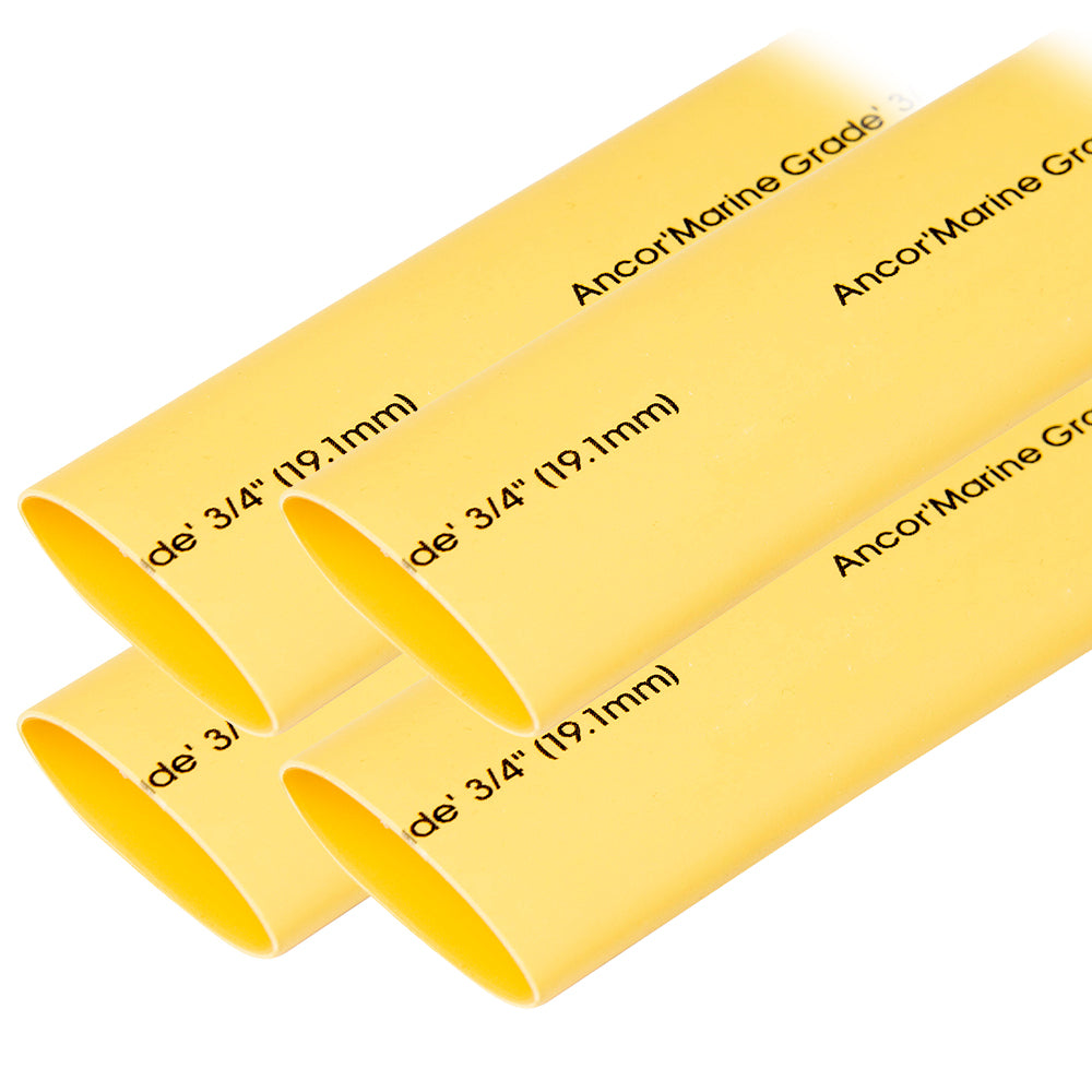 Ancor Heat Shrink Tubing 34 x 6  Yellow  4 Pieces 306906