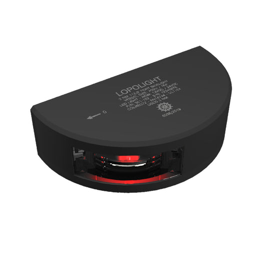 Lopolight Series 301102  Port Sidelight  Vertical Mount  3NM  Red  Black Housing 301102B