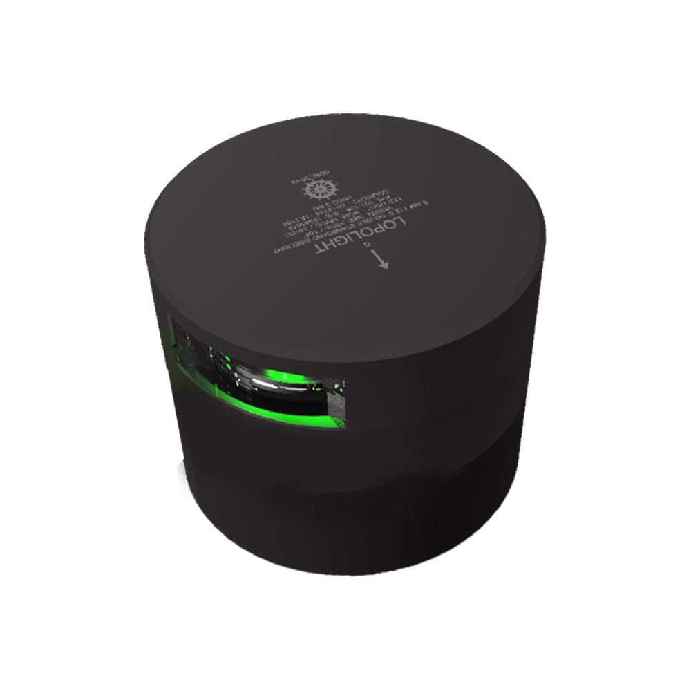 Lopolight Series 301108  Navigation Light  3NM  Horizontal Mount  Green  Black Housing 301108B