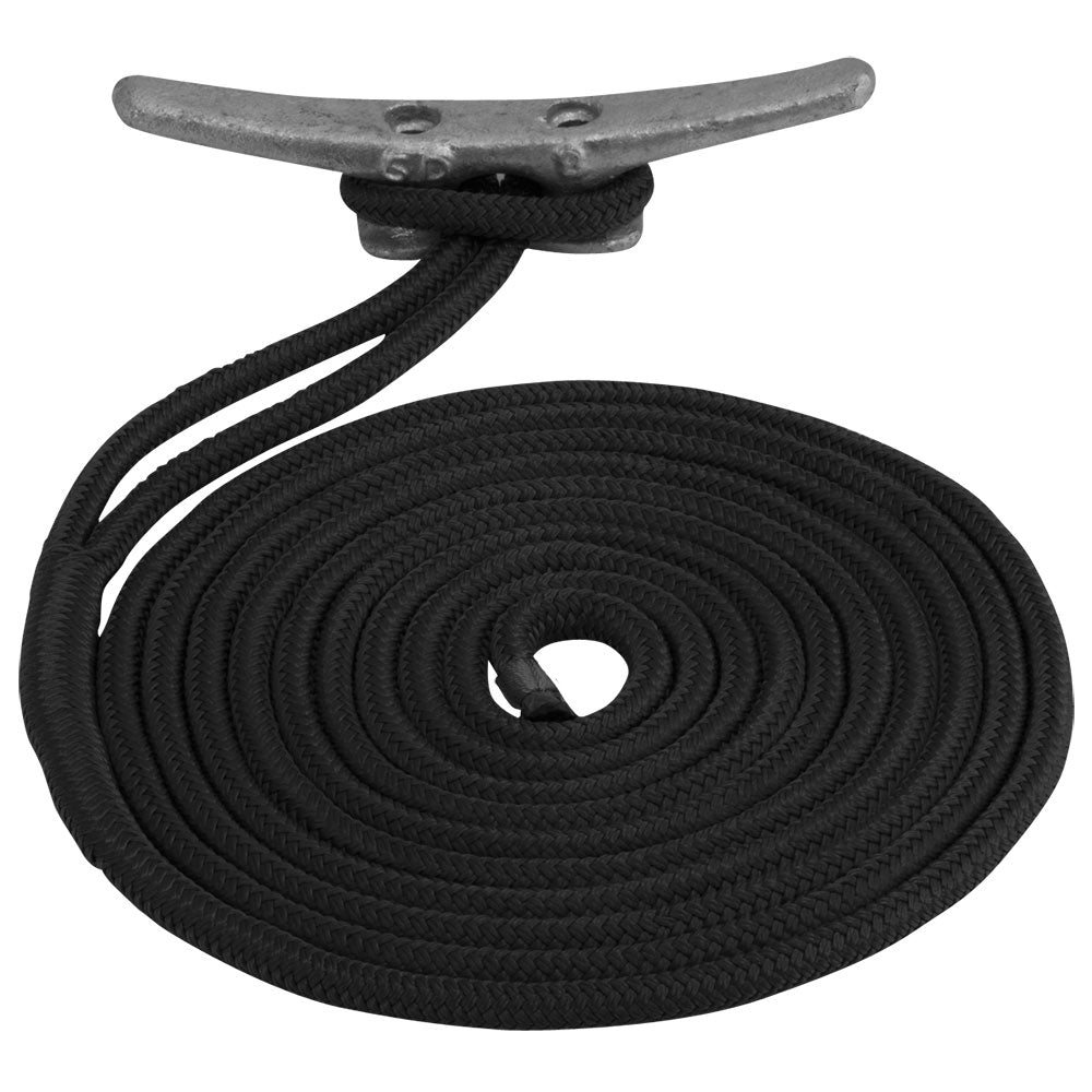 SeaDog Double Braided Nylon Dock Line  38 x 15  Black 302110015BK1