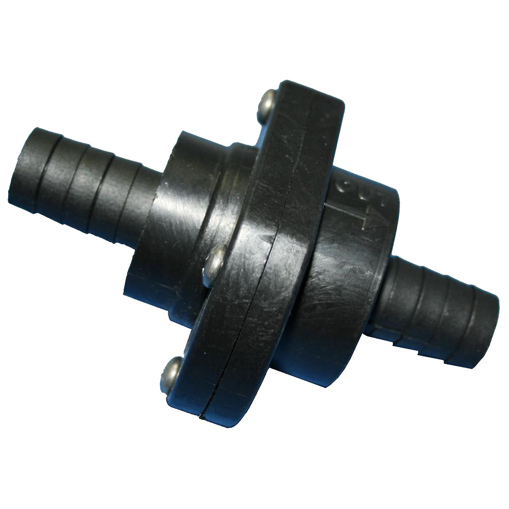 TH Marine Double Barb Inline Scupper Check Valve  34  Black ILS750DP