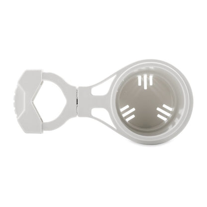 Camco ClampOn Rail Mounted Cup Holder  Large for Up to 2 Rail  White 53083