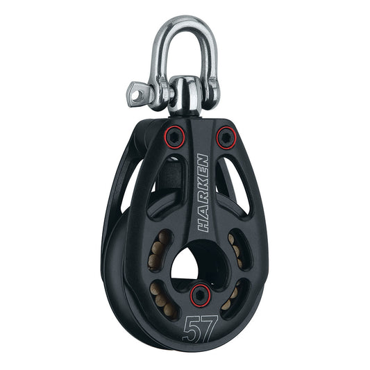 Harken 57mm Aluminum Low Load Black Magic Block wSwivel 3226