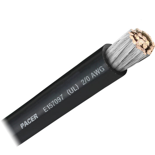 Pacer Black 20 AWG Battery Cable  Sold By The Foot WUL20BKFT