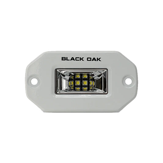 Black Oak 2 Marine Flush Mount Spreader Light  White Housing  Pro Series 30 2FSLSRPOD10CR